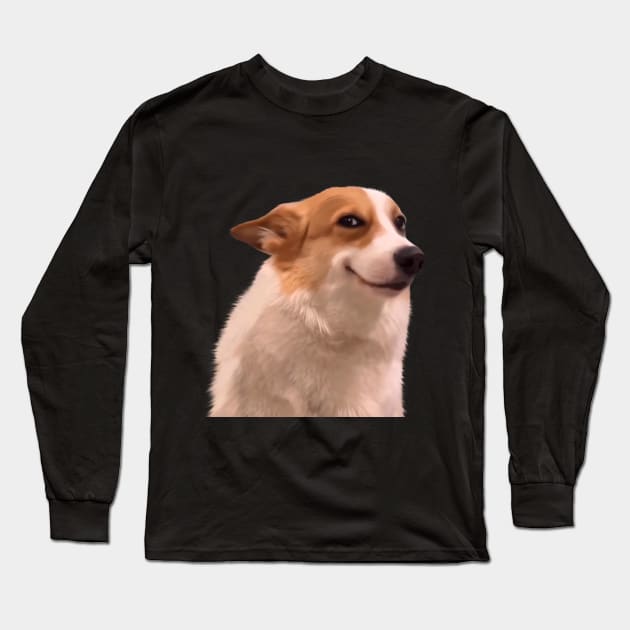 Sly smiling dog meme Long Sleeve T-Shirt by PrimeStore